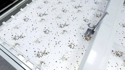 Quilting machine working Stock Footage 73148172