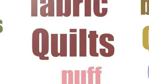 Quilts Tagcloud Animated On White Background Video stock 107208460