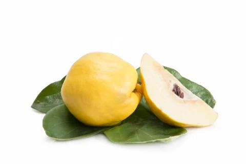 Quince with leaves Stock Photos