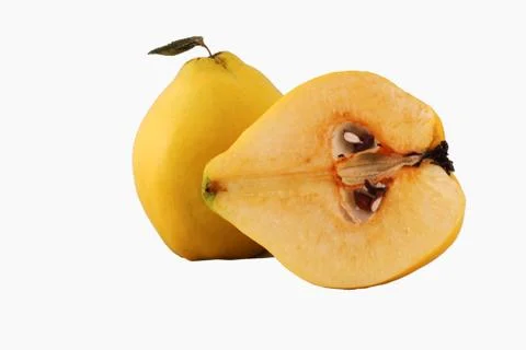 Quince White Background Stock Photos