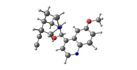 Quinine molecular structure isolated on white Stock Illustration