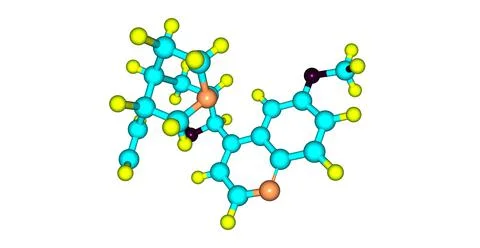 Quinine molecular structure isolated on white Stock Illustration