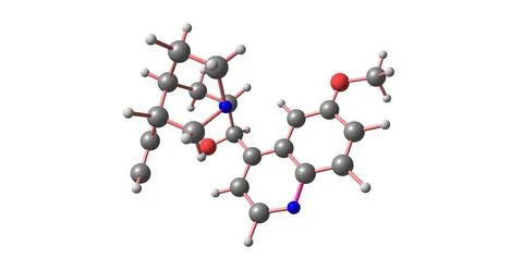 Quinine molecular structure isolated on white Stock Illustration