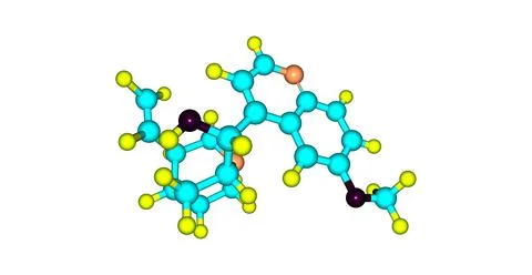 Quinine molecular structure isolated on white Stock Illustration