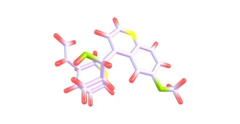 Quinine molecular structure isolated on white Stock Illustration