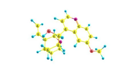 Quinine molecular structure isolated on white Stock Illustration