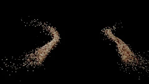 Quinoa  collide on black background closeup in super slow motion 스톡 동영상 117211955