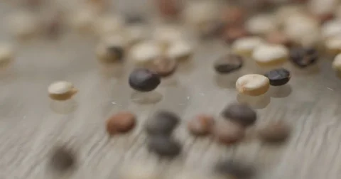 Quinoa falling slowmotion studio‚ orginal file: 4K DCI, PRO RES 444, 12 bits Stock Footage 82041832