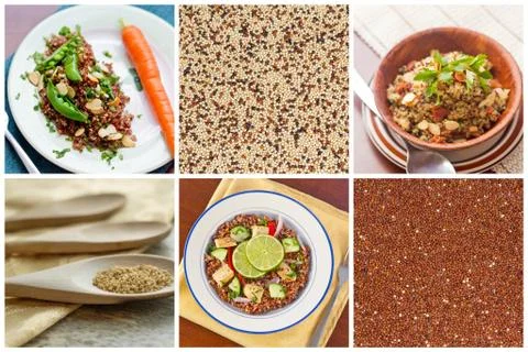 Quinoa Salad Collage Stock Photos