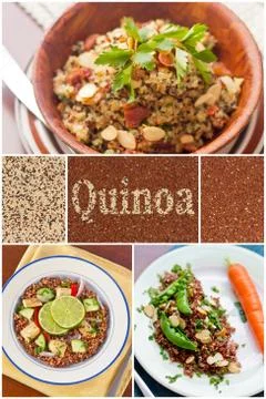 Quinoa Salad Collage Stock Photos