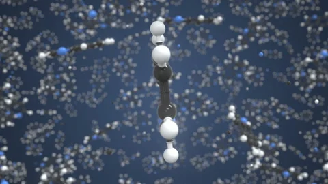 Quinoline molecule, scientific molecular model, looping 3d animation Stock Footage 164356969
