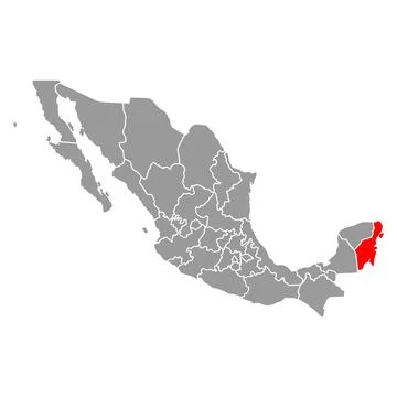 Quintana Roo of Mexico map shape, travel web concept icon vector illustration イラスト素材