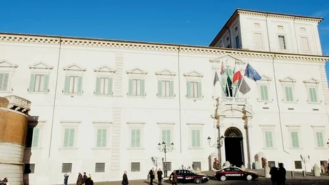 Quirinal Palace panoramic view Stock Footage 71245599