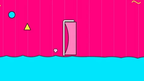 Quirky 2D Animation Of A Spotted Creature Kicking A Soccer Ball Video stock 341373700