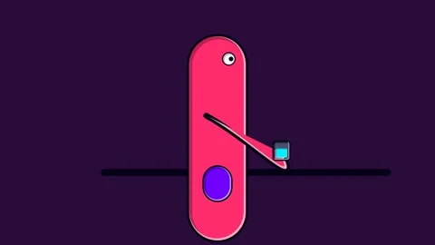 Quirky 2D Glossy Abstract Pink Character Wearing Futuristic Glasses Video stock 340991505