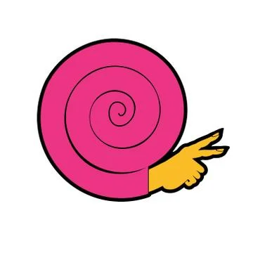 Quirky cartoon patch. Simple icon snails. Stock Illustration