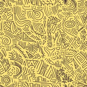 Quirky doodle texture - scribble seamless background vector. Stock Illustration