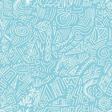 Quirky doodle texture - scribble seamless background vector. Illustrazione stock