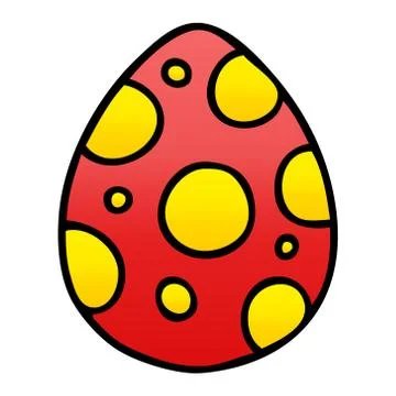 Quirky gradient shaded cartoon easter egg Stock Illustration