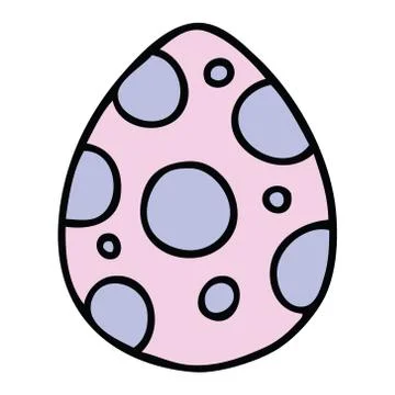 Quirky hand drawn cartoon easter egg Stock Illustration