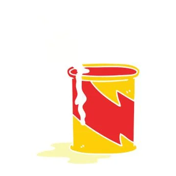 Quirky hand drawn cartoon exploding oil can Stock Illustration