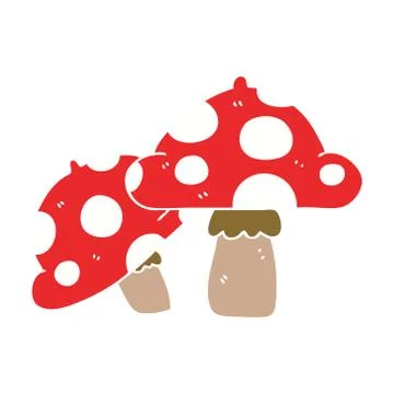 Quirky hand drawn cartoon toadstools Stock Illustration