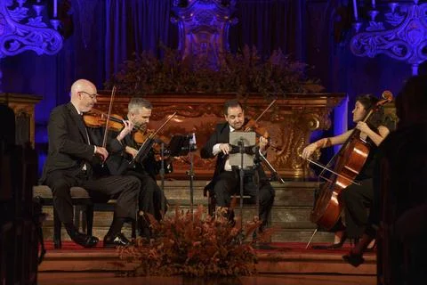  Quiroga Quartet Quiroga Quartet, string quartet, Església Nostra Senyora .. Stock Photos
