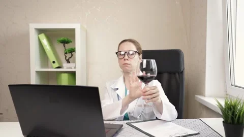 Quit alcohol,doctor refuses wine Stock Footage 276320913