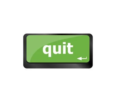 Quit button on internet computer keyboard key 스톡 일러스트