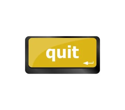 Quit button on internet computer keyboard key Stock Illustration