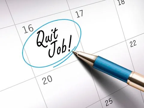 Quit job words Stock Illustration