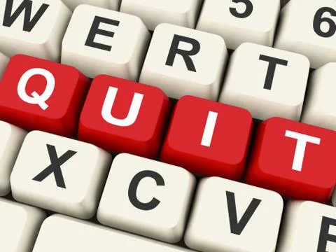 Quit keys show exit resigning or give up Ilustração Stock