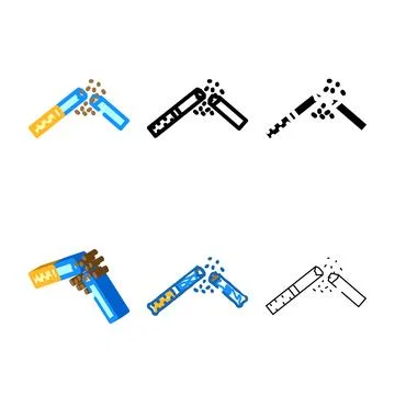 Quit smoking cigarette pack color icon vector Stock Illustration