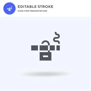 Quit Smoking icon vector, filled flat sign, solid pictogram isolated on white Stock Illustration