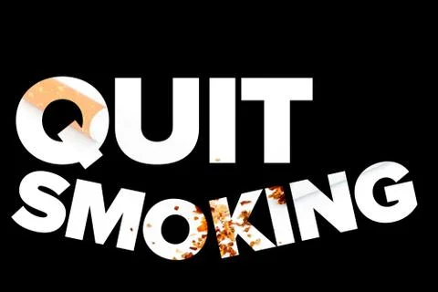 Quit smoking message on a black background Stock Illustration