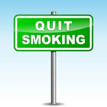 Quit smoking signpost Stock Illustration