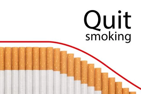 Quit smoking text graph cigarettes Stock Illustration