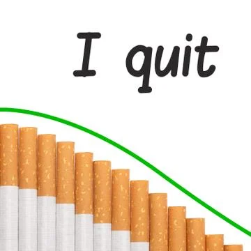 Quit smoking text graph cigarettes Stock Illustration