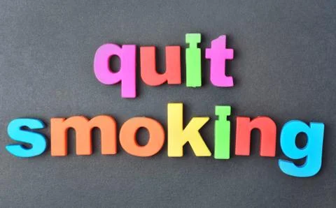 Quit smoking words on background Stock Photos