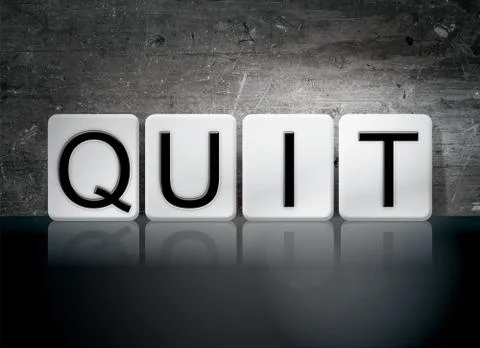 Quit Tiled Letters Concept and Theme Stock Illustration