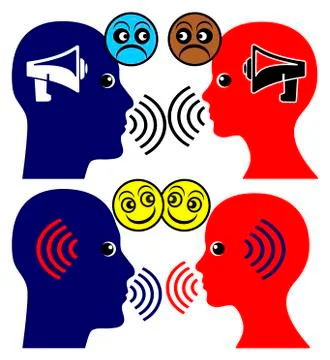 Quit Yelling start Communicating Stock Illustration
