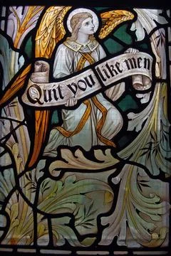 Quit You Like Men window Stock Photos