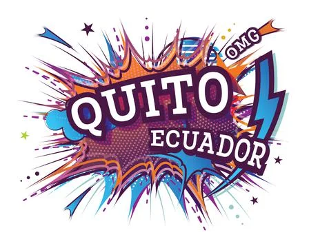 Quito Ecuador Comic Text in Pop Art Style Isolated on White Background. Stockillustratie