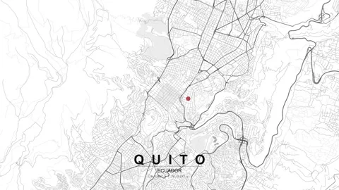 Quito Ecuador map with red location pin marker Vidéo 333698582