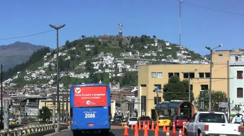 Quito hill with Virgin Stock Footage 986683