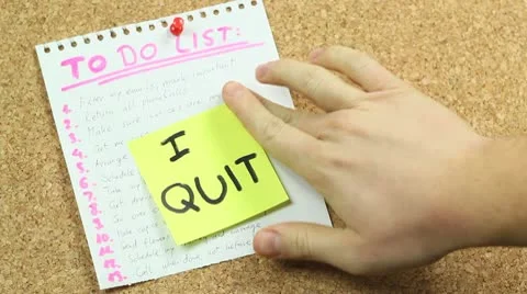 Quitting on the office board Video stock 10757531