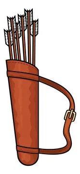 Quiver and arrows Stock Illustration