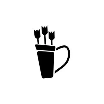 Quiver with Arrows Flat Vector Icon Stock Illustration