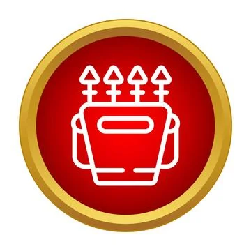 Quiver with arrows in red circle icon design Stock Illustration