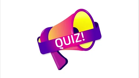 Quiz banner. Megaphone with speech bubble in flat style. 4K video animation Stockbeeldmateriaal 226798741